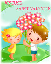 Gif animé joyeuse Saint Valentin amoureux fleurs